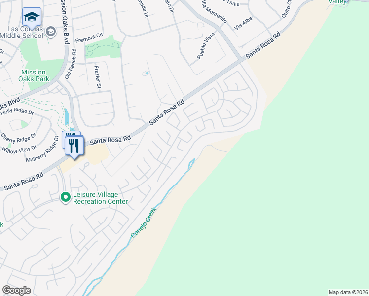 map of restaurants, bars, coffee shops, grocery stores, and more near 38119 Village 38 in Camarillo