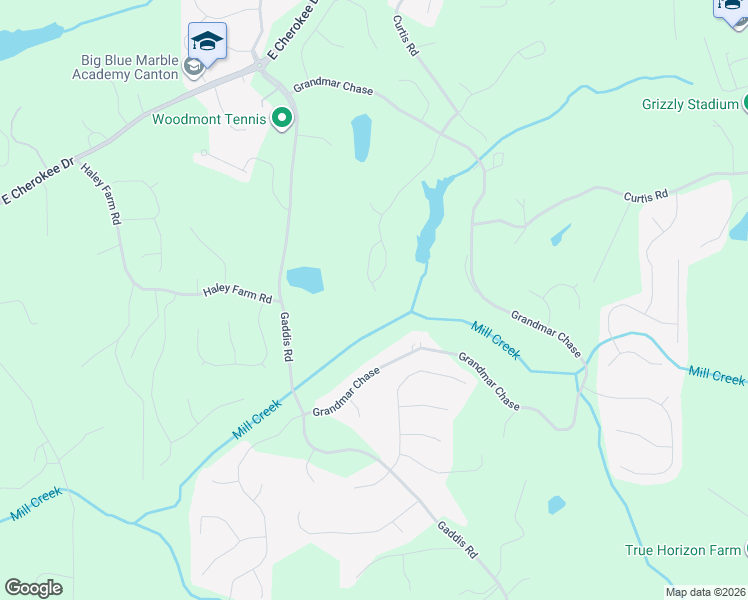map of restaurants, bars, coffee shops, grocery stores, and more near 424 Ridgemoor Pass in Canton