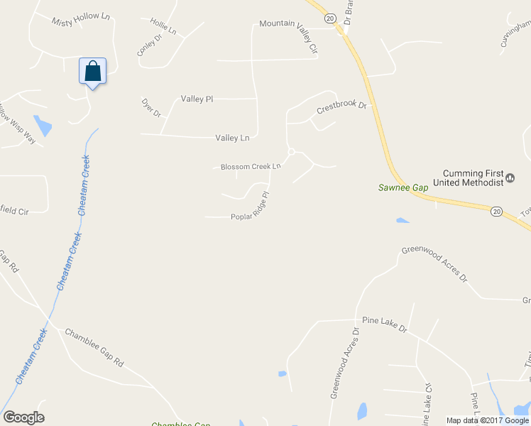 map of restaurants, bars, coffee shops, grocery stores, and more near 1965 Poplar Ridge Place in Cumming
