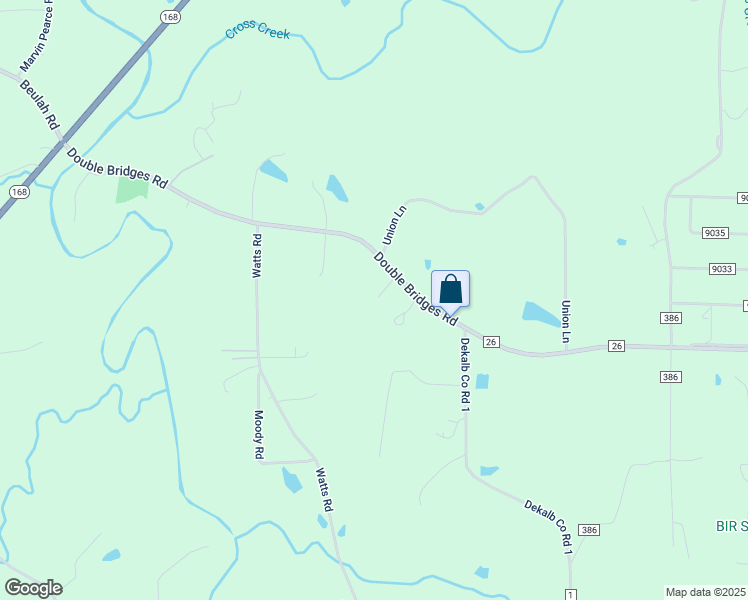 map of restaurants, bars, coffee shops, grocery stores, and more near 1024 Double Bridges Road in Boaz