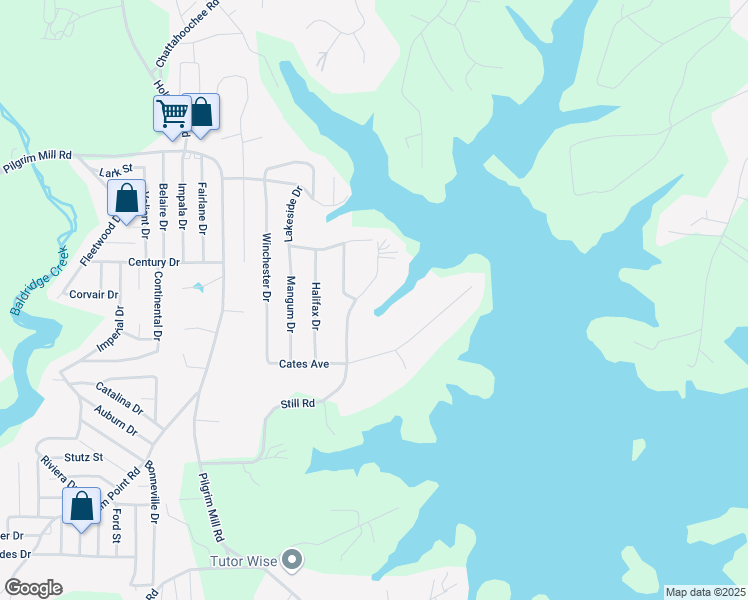 map of restaurants, bars, coffee shops, grocery stores, and more near 3520 Still Road in Cumming