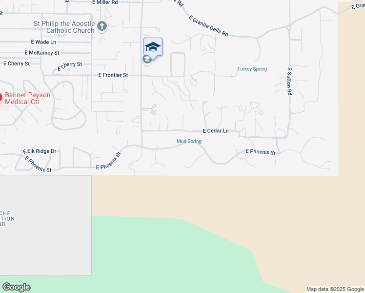 map of restaurants, bars, coffee shops, grocery stores, and more near 1110-1198 East Phoenix Street in Payson