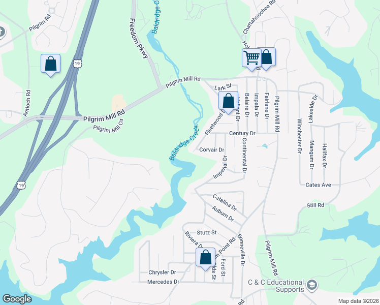 map of restaurants, bars, coffee shops, grocery stores, and more near 2780 Fleetwood Drive in Cumming