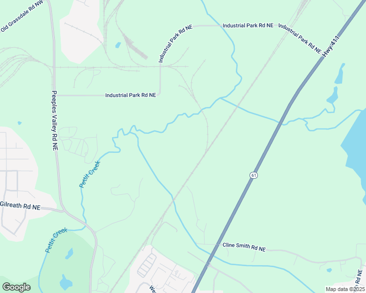 map of restaurants, bars, coffee shops, grocery stores, and more near 61 Johnson Lane Northeast in Cartersville