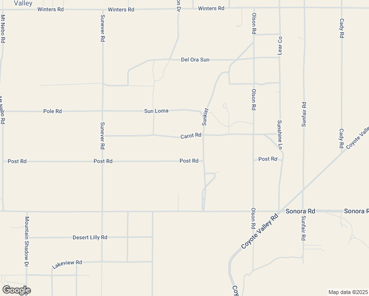 map of restaurants, bars, coffee shops, grocery stores, and more near 64425 Carot Road in Joshua Tree