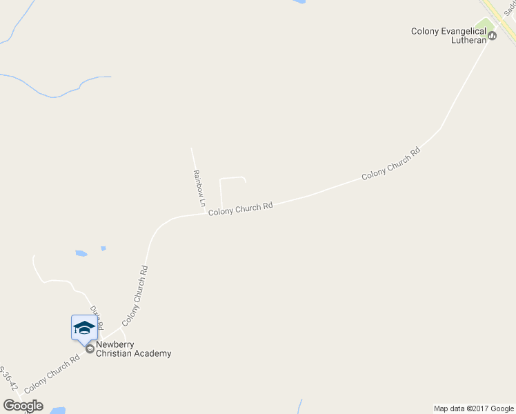 map of restaurants, bars, coffee shops, grocery stores, and more near 1191 Colony Church Road in Newberry