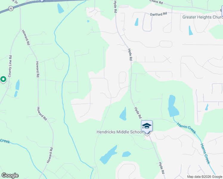 map of restaurants, bars, coffee shops, grocery stores, and more near 4820 Hyde Way in Cumming
