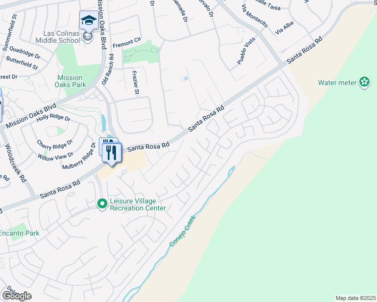 map of restaurants, bars, coffee shops, grocery stores, and more near 33118 Village 33 in Camarillo