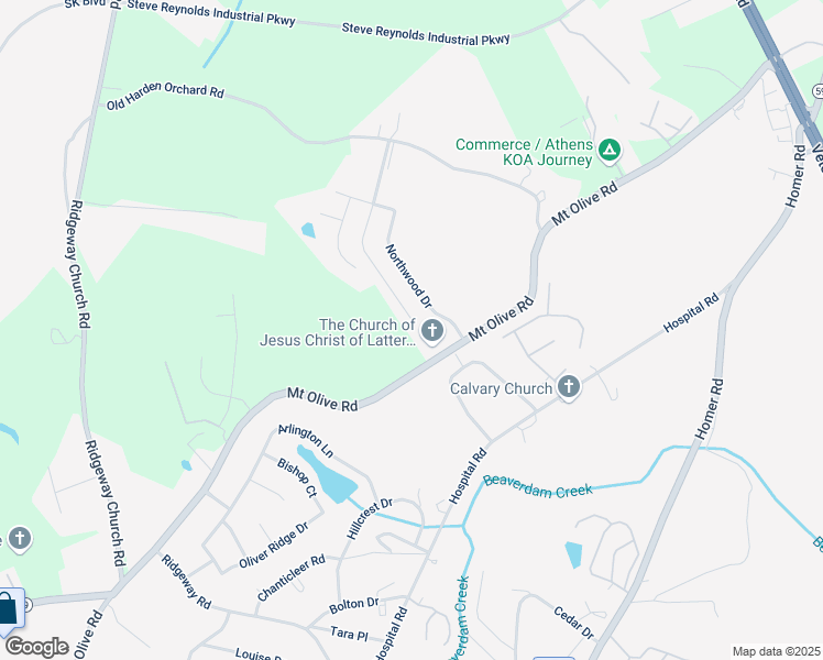 map of restaurants, bars, coffee shops, grocery stores, and more near 2446 Remington Drive in Commerce