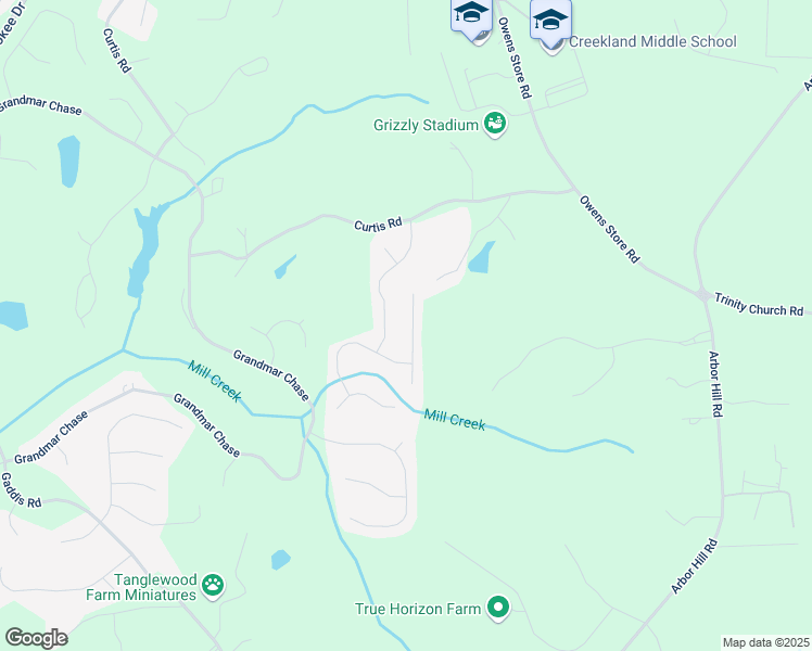 map of restaurants, bars, coffee shops, grocery stores, and more near 419 Farmwood Way in Canton