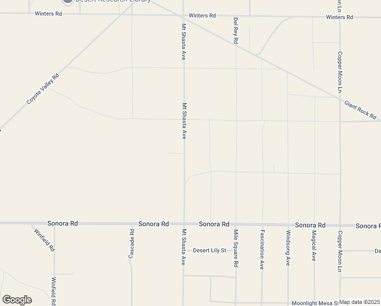 map of restaurants, bars, coffee shops, grocery stores, and more near 1300 Mount Shasta Avenue in Joshua Tree