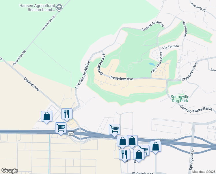 map of restaurants, bars, coffee shops, grocery stores, and more near 1069 Corte Barroso in Camarillo
