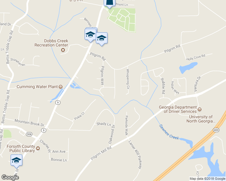 map of restaurants, bars, coffee shops, grocery stores, and more near 1630 Magnolia Place in Cumming