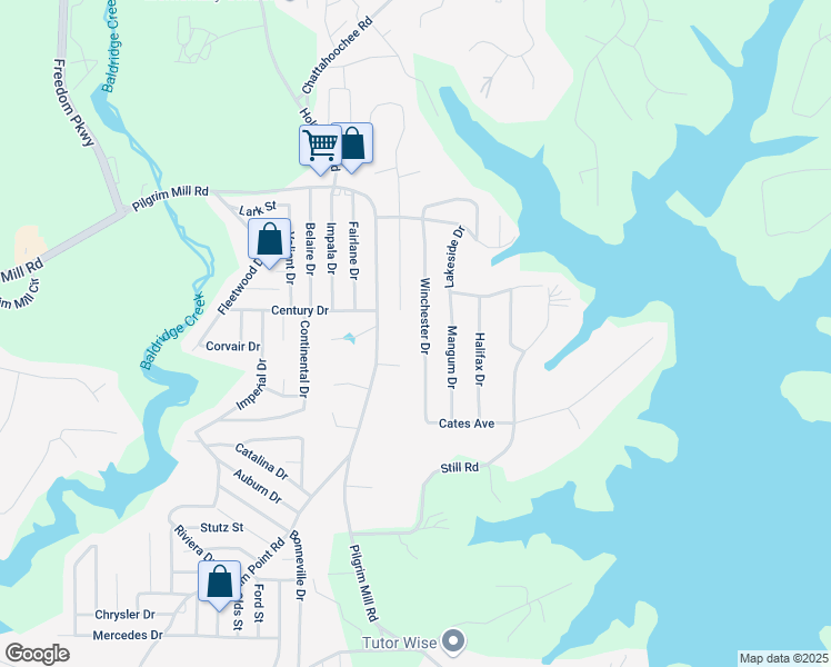 map of restaurants, bars, coffee shops, grocery stores, and more near 2930 Winchester Drive in Cumming