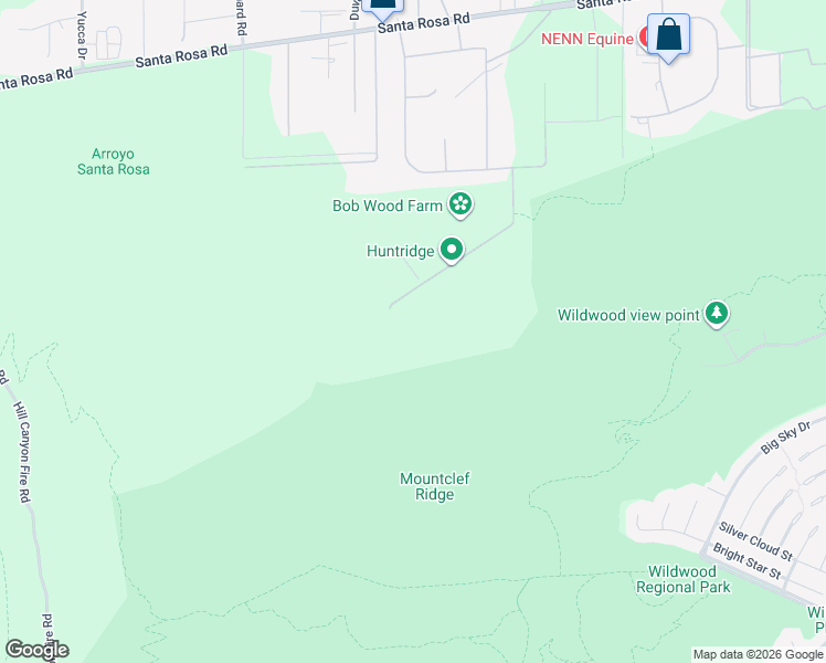 map of restaurants, bars, coffee shops, grocery stores, and more near 11094 Rocky High Road in Ventura County