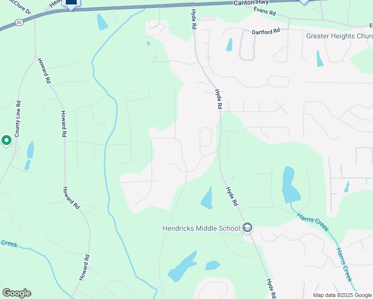 map of restaurants, bars, coffee shops, grocery stores, and more near 4830 Hyde Way in Cumming