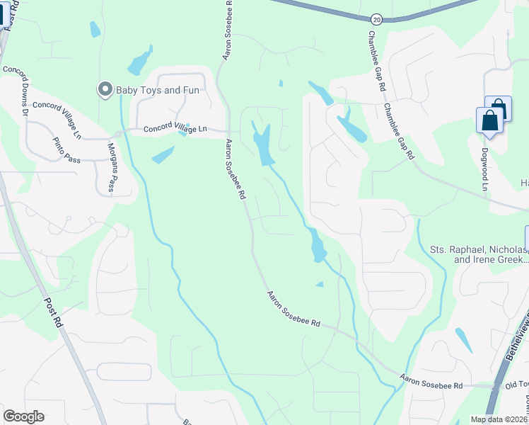 map of restaurants, bars, coffee shops, grocery stores, and more near 4705 Waterford Glen Drive in Cumming