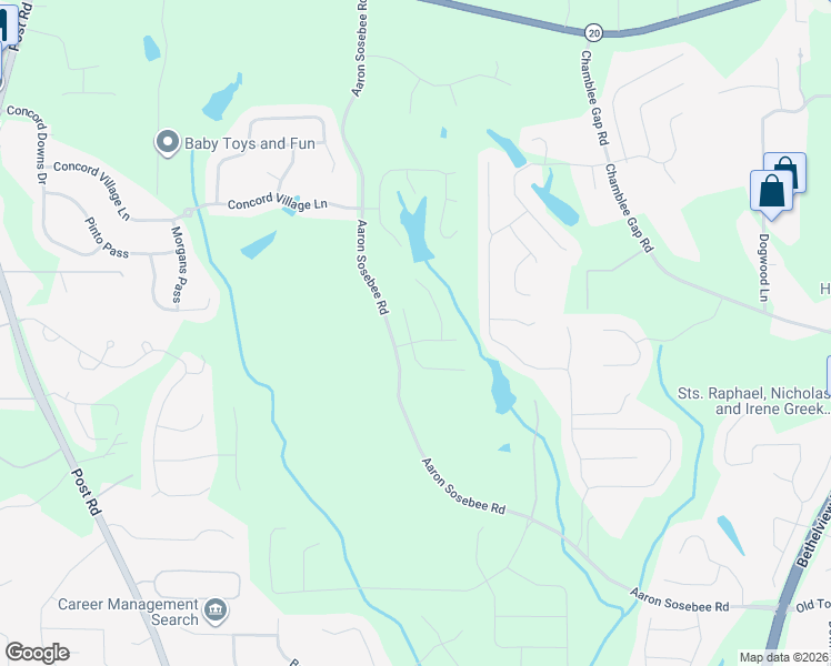 map of restaurants, bars, coffee shops, grocery stores, and more near 4705 Waterford Glen Drive in Cumming