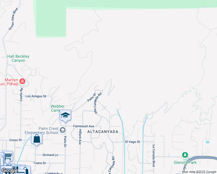map of restaurants, bars, coffee shops, grocery stores, and more near 5522 Alta Canyada Road in La Canada Flt