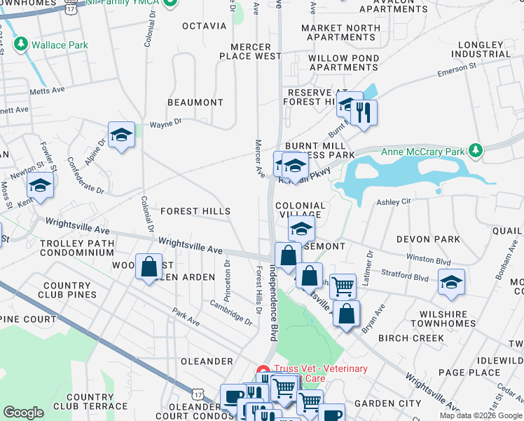 map of restaurants, bars, coffee shops, grocery stores, and more near 619 Mercer Avenue in Wilmington