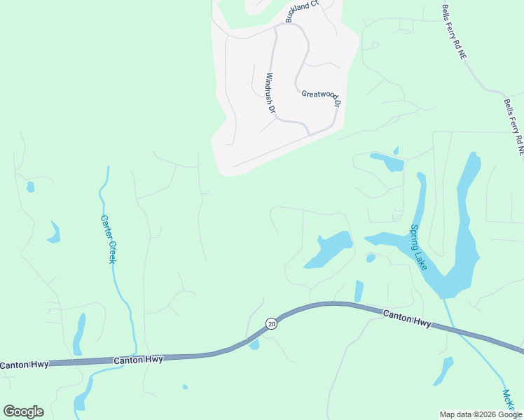 map of restaurants, bars, coffee shops, grocery stores, and more near 62 Timberlake Cove Northeast in Cartersville