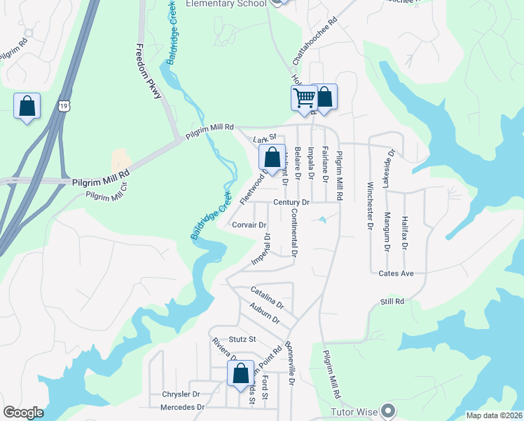 map of restaurants, bars, coffee shops, grocery stores, and more near 2555 Fleetwood Drive in Cumming
