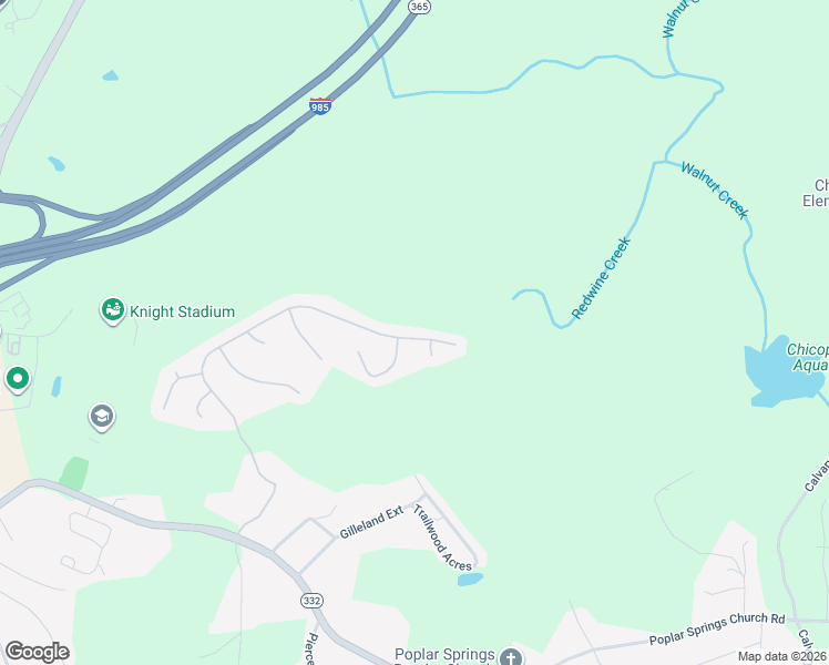 map of restaurants, bars, coffee shops, grocery stores, and more near 4221 Amberleigh Trace in Gainesville