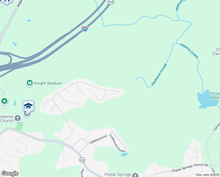 map of restaurants, bars, coffee shops, grocery stores, and more near 4213 Amberleigh Trace in Gainesville