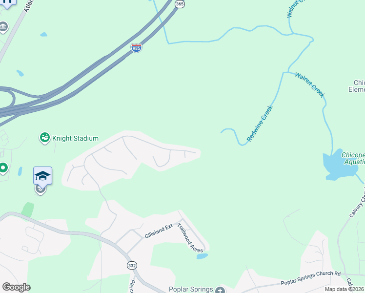 map of restaurants, bars, coffee shops, grocery stores, and more near 4221 Amberleigh Trace in Gainesville