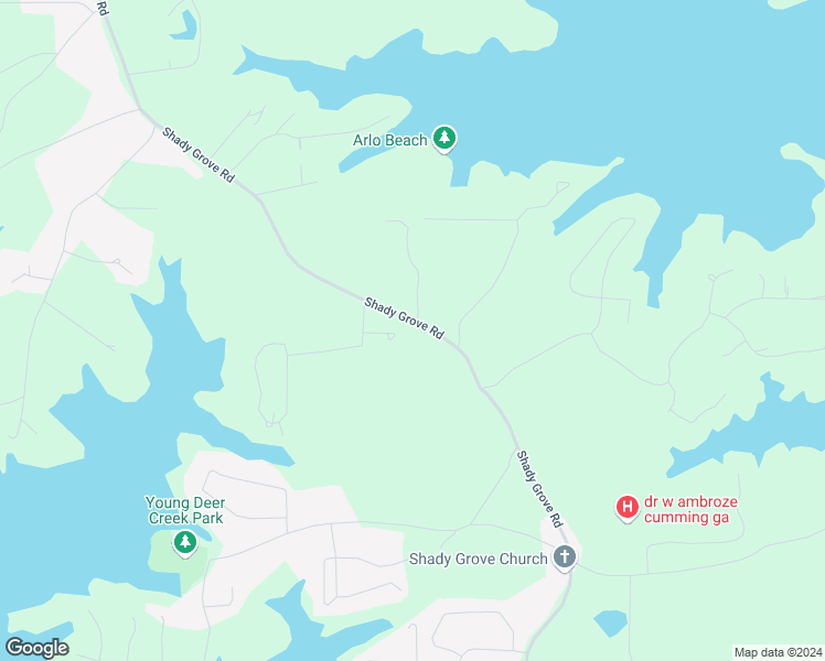 map of restaurants, bars, coffee shops, grocery stores, and more near 6270 Shady Grove Road in Cumming