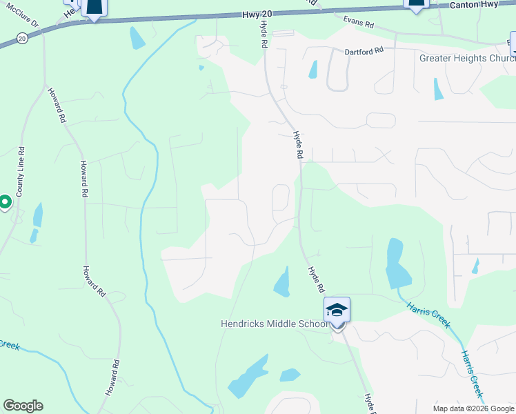 map of restaurants, bars, coffee shops, grocery stores, and more near 4910 Hyde Court in Cumming
