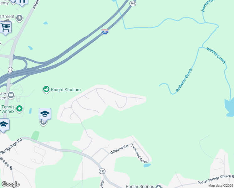 map of restaurants, bars, coffee shops, grocery stores, and more near 4069 Amberleigh Trace in Gainesville