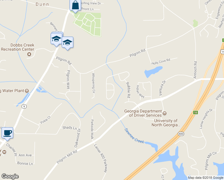 map of restaurants, bars, coffee shops, grocery stores, and more near 1525 Landmark Lane in Cumming