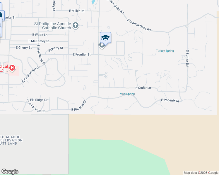 map of restaurants, bars, coffee shops, grocery stores, and more near 1140 East Cedar Lane in Payson