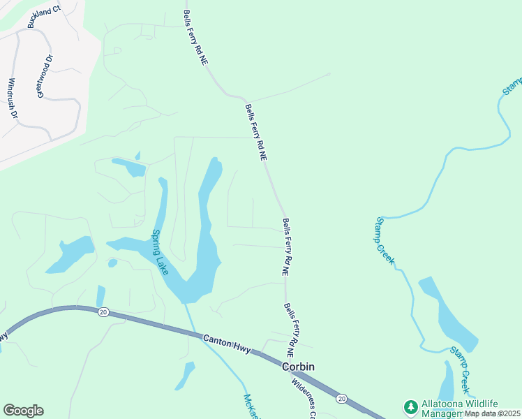 map of restaurants, bars, coffee shops, grocery stores, and more near 109 Bells Ferry Road Northeast in White