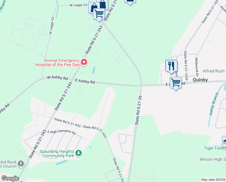 map of restaurants, bars, coffee shops, grocery stores, and more near 1758 North Norwood Lane in Florence