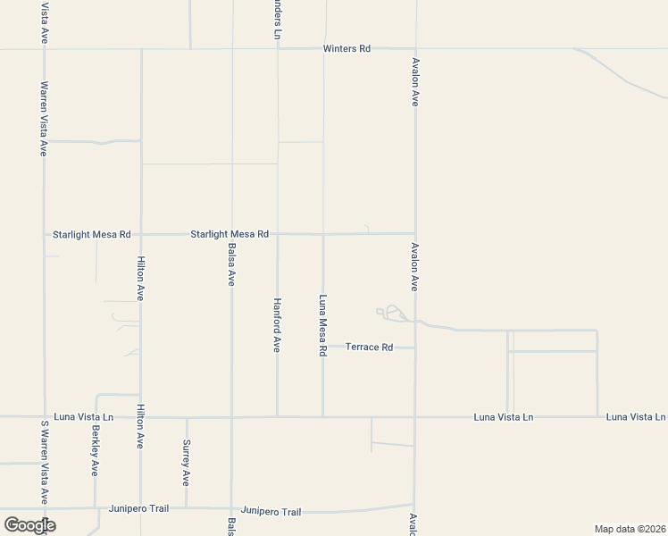 map of restaurants, bars, coffee shops, grocery stores, and more near 1375 Luna Mesa Road in Yucca Valley