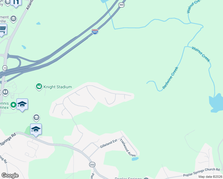 map of restaurants, bars, coffee shops, grocery stores, and more near 4069 Amberleigh Trace in Gainesville