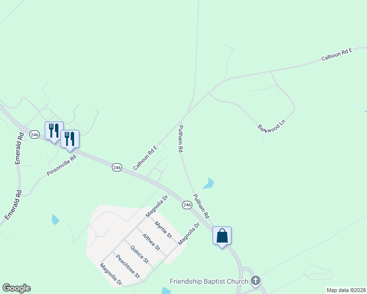 map of restaurants, bars, coffee shops, grocery stores, and more near 316 Pullham Road in Greenwood