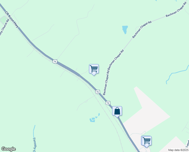map of restaurants, bars, coffee shops, grocery stores, and more near 11891 C R Koon Highway in Prosperity