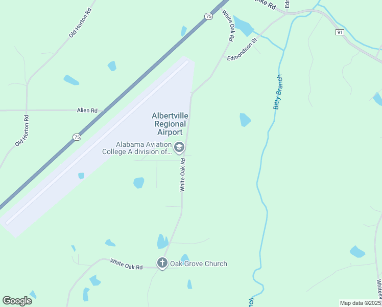 map of restaurants, bars, coffee shops, grocery stores, and more near 565 White Oak Road in Albertville