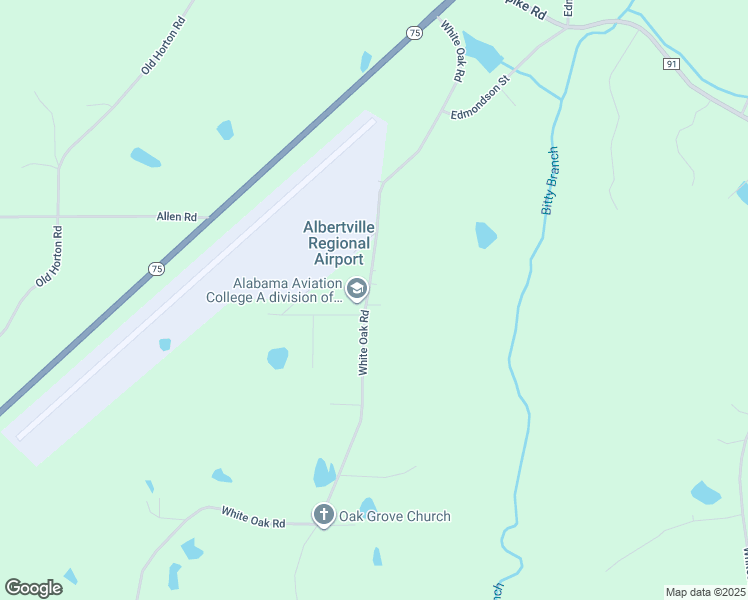 map of restaurants, bars, coffee shops, grocery stores, and more near 565 White Oak Road in Albertville