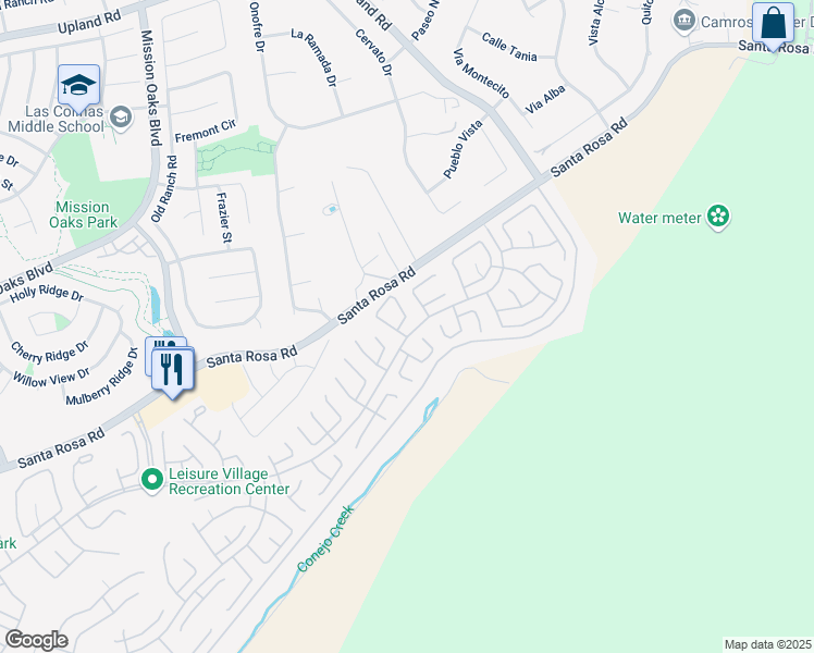 map of restaurants, bars, coffee shops, grocery stores, and more near 37204 Village 37 in Camarillo