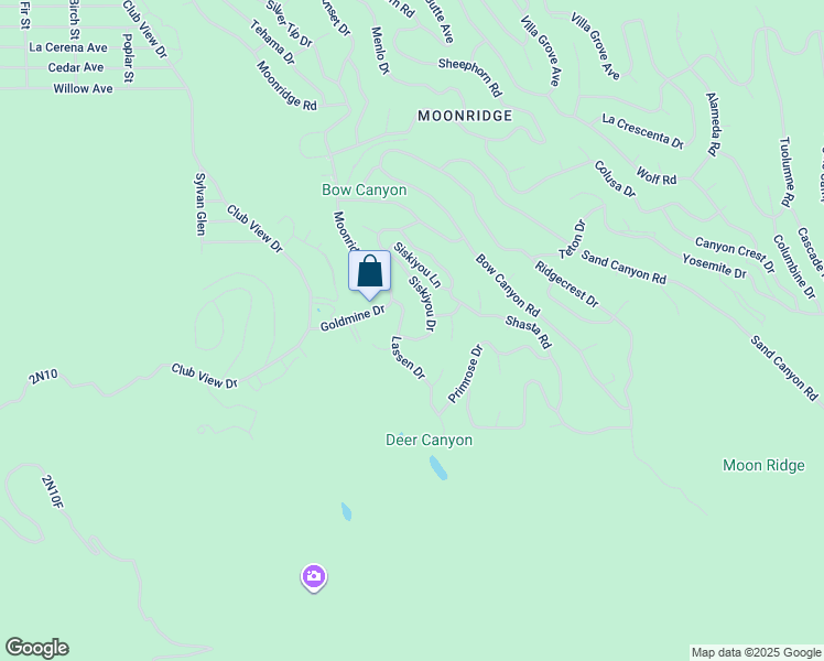 map of restaurants, bars, coffee shops, grocery stores, and more near 1332 Siskiyou Drive in Big Bear Lake
