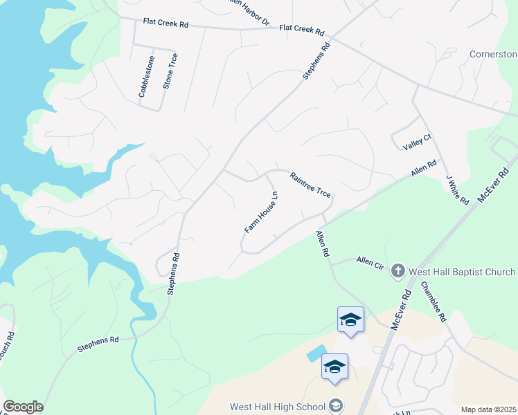 map of restaurants, bars, coffee shops, grocery stores, and more near 5540 Farm House Lane in Oakwood