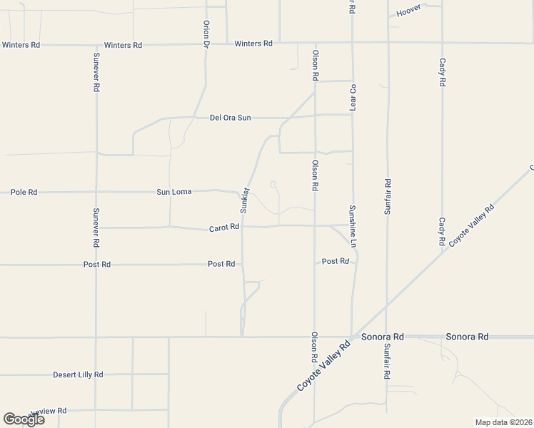 map of restaurants, bars, coffee shops, grocery stores, and more near 64570 Carot Road in Joshua Tree