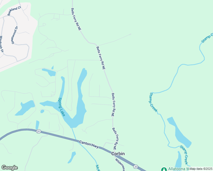 map of restaurants, bars, coffee shops, grocery stores, and more near 109 Bells Ferry Road Northeast in White
