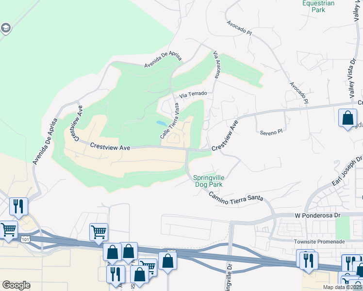 map of restaurants, bars, coffee shops, grocery stores, and more near 1156 Corte Riviera in Camarillo