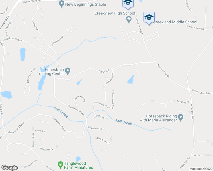 map of restaurants, bars, coffee shops, grocery stores, and more near 121 Farm Valley Drive in Canton