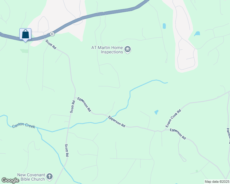 map of restaurants, bars, coffee shops, grocery stores, and more near 333 Evie Lane in Canton